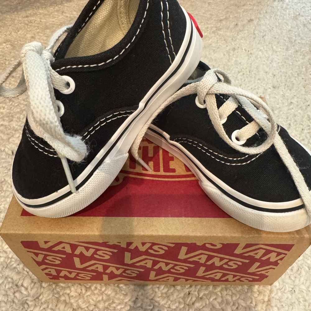 Vans Authentic Black and White Shoes*Toddler